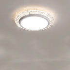 Modern Luxury Round Acrylic Aluminum Crystal LED Flush Mount Ceiling Light For Living Room