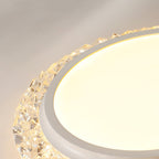 Modern Luxury Round Acrylic Aluminum Crystal LED Flush Mount Ceiling Light For Living Room