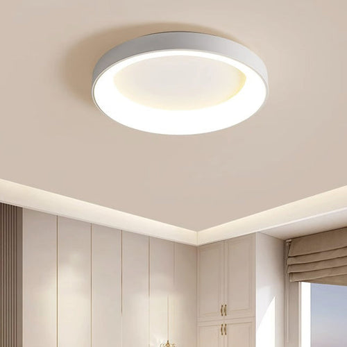 Modern Minimalist Round Bowl Acrylic Iron LED Flush Mount Ceiling Light For Living Room