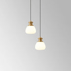 Contemporary Nordic Brass Glass Bottle Shape 1-Light Pendant Light For Living Room