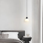 Contemporary Nordic Brass Glass Bottle Shape 1-Light Pendant Light For Living Room