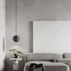Contemporary Nordic Copper Black Hole Stone Orb Shape 1-Light Pendant Light For Living Room
