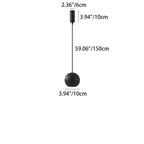 Contemporary Nordic Copper Black Hole Stone Orb Shape 1-Light Pendant Light For Living Room