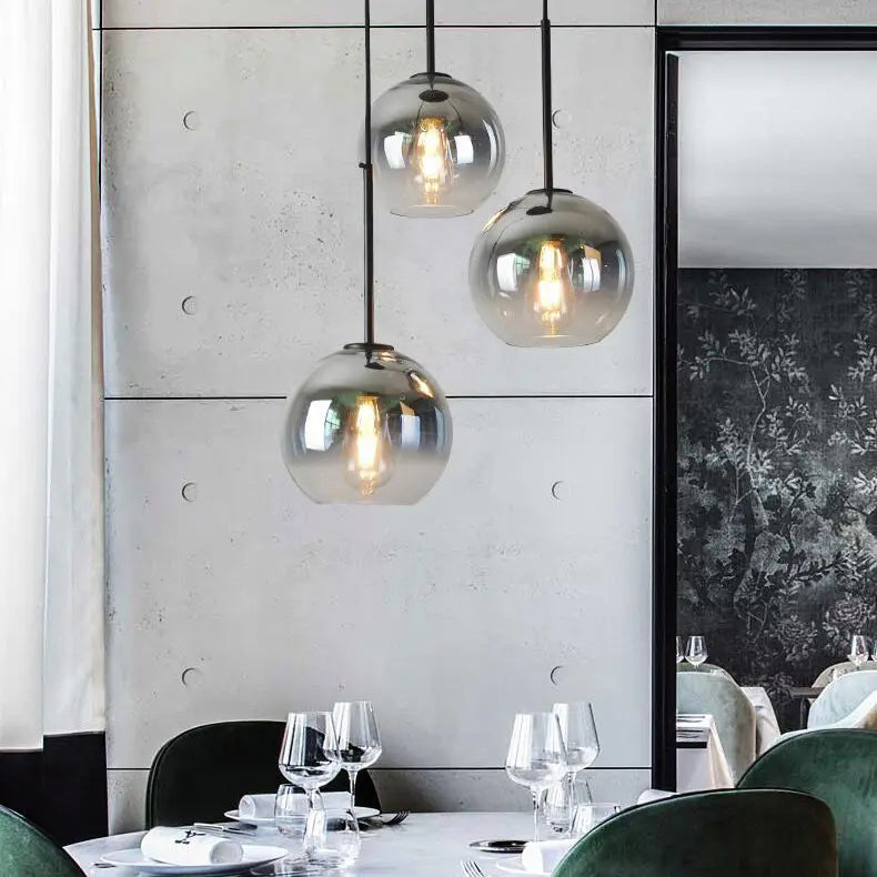 Modern Luxury Gradient Glass Globe Shade 1-light Pendant Light for Dining Room modern luxury lighting fixture