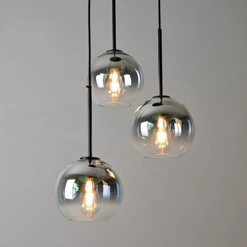 Modern Luxury Gradient Glass Globe Shade 1-light Pendant Light for Dining Room Lumendat