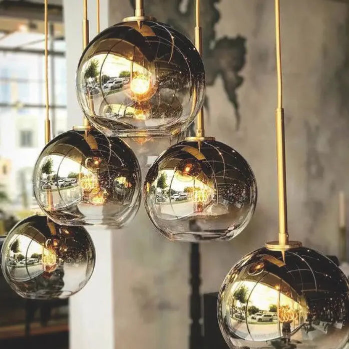 Modern Luxury Gradient Glass Globe Shade 1-light Pendant Light for Dining Room Lumendat