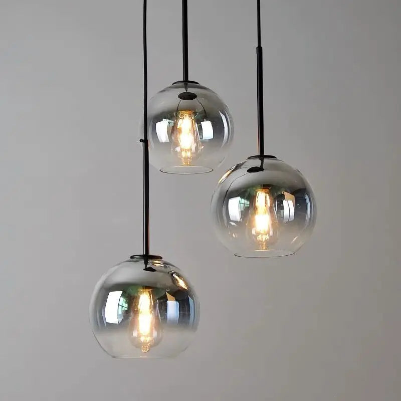 Modern Luxury Gradient Glass Globe Shade 1-light Pendant Light for Dining Room Lumendat