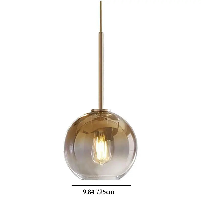 Modern Luxury Gradient Glass Globe Shade 1-light Pendant Light for Dining Room Lumendat