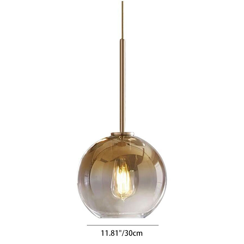 Modern Luxury Gradient Glass Globe Shade 1-Light Pendant Light For Dining Room