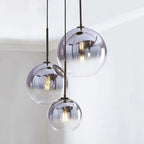 Modern Luxury Gradient Glass Globe Shade 1-light Pendant Light for Dining Room Lumendat