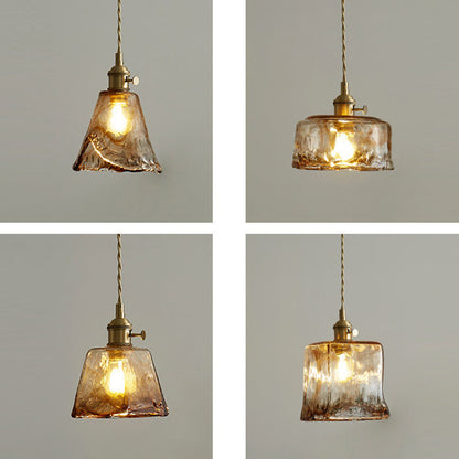 Contemporary Nordic Geometric Jar Glass 1-Light Pendant Light For Living Room