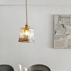 Contemporary Nordic Geometric Jar Glass 1-Light Pendant Light For Living Room