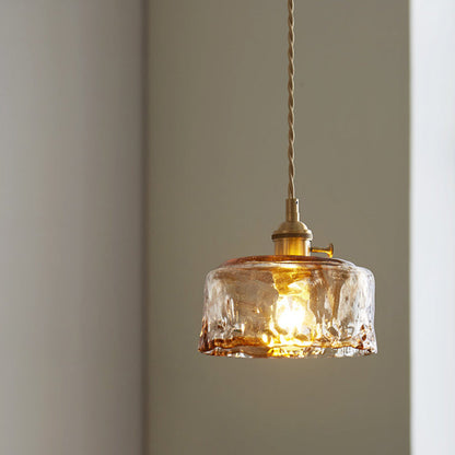 Contemporary Nordic Geometric Jar Glass 1-Light Pendant Light For Living Room