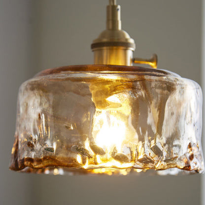 Contemporary Nordic Geometric Jar Glass 1-Light Pendant Light For Living Room
