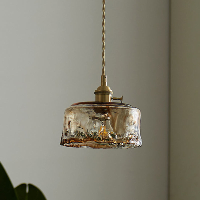 Contemporary Nordic Geometric Jar Glass 1-Light Pendant Light For Living Room
