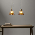 Contemporary Nordic Geometric Jar Glass 1-Light Pendant Light For Living Room