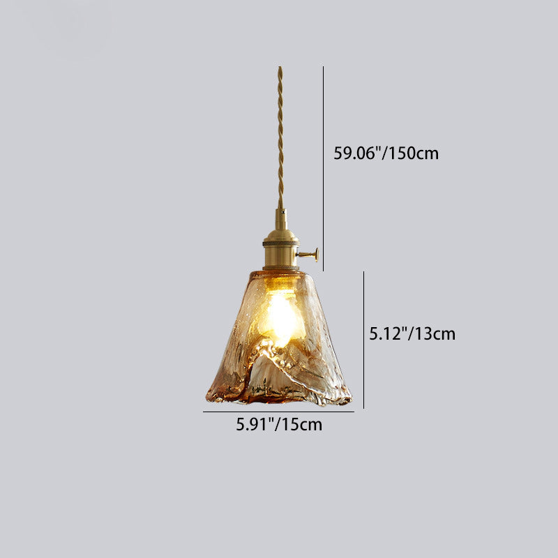 Contemporary Nordic Geometric Jar Glass 1-Light Pendant Light For Living Room