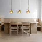 Contemporary Nordic Geometric Jar Glass 1-Light Pendant Light For Living Room
