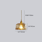 Contemporary Nordic Geometric Jar Glass 1-Light Pendant Light For Living Room