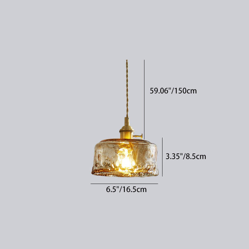 Contemporary Nordic Geometric Jar Glass 1-Light Pendant Light For Living Room