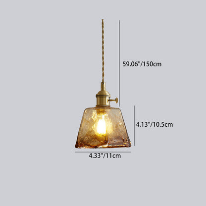 Contemporary Nordic Geometric Jar Glass 1-Light Pendant Light For Living Room