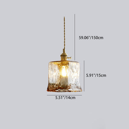 Contemporary Nordic Geometric Jar Glass 1-Light Pendant Light For Living Room