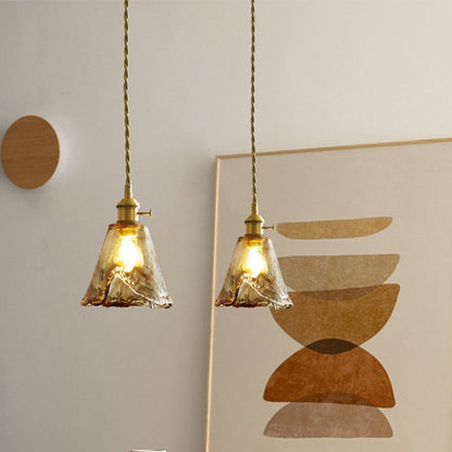 Contemporary Nordic Geometric Jar Glass 1-Light Pendant Light For Living Room