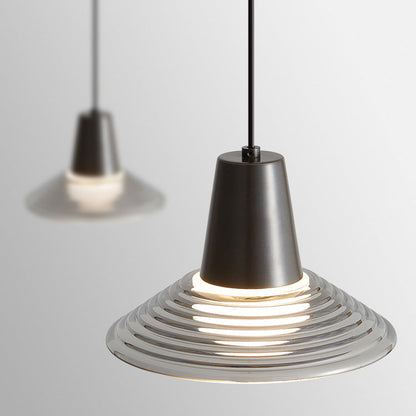 Modern Luxury Cone Shape Glass Brass LED Pendant Light For Living Room