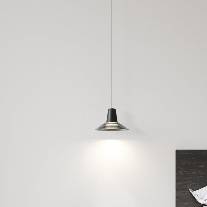 Modern Luxury Cone Shape Glass Brass LED Pendant Light For Living Room