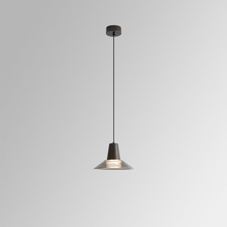 Modern Luxury Cone Shape Glass Brass LED Pendant Light For Living Room