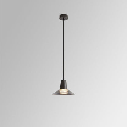 Modern Luxury Cone Shape Glass Brass LED Pendant Light For Living Room