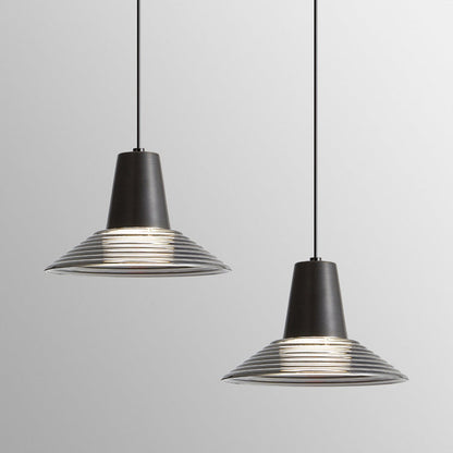 Modern Luxury Cone Shape Glass Brass LED Pendant Light For Living Room