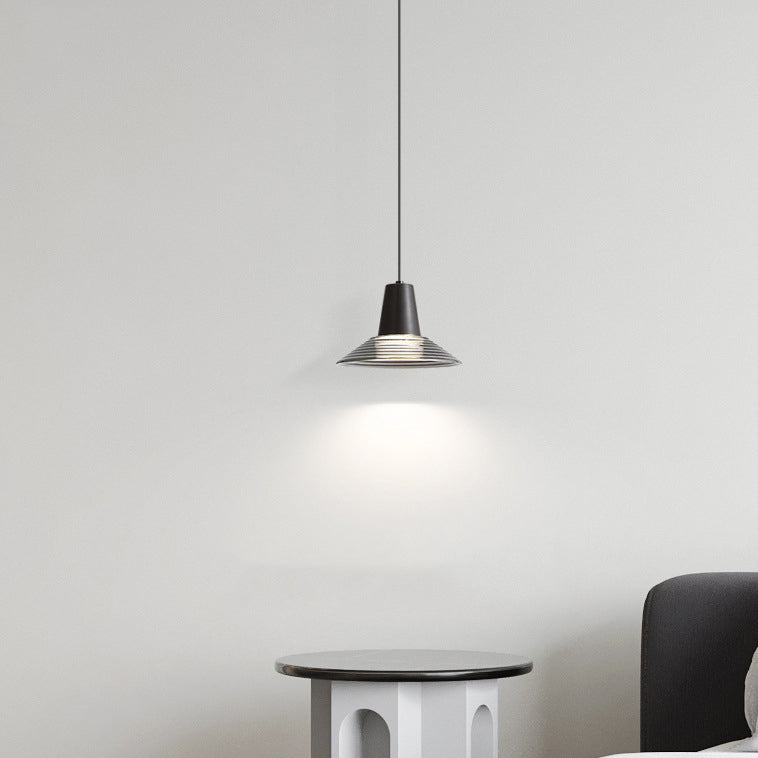 Modern Luxury Cone Shape Glass Brass LED Pendant Light For Living Room