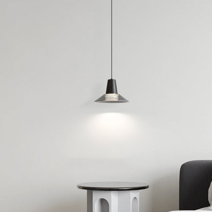 Modern Luxury Cone Shape Glass Brass LED Pendant Light For Living Room