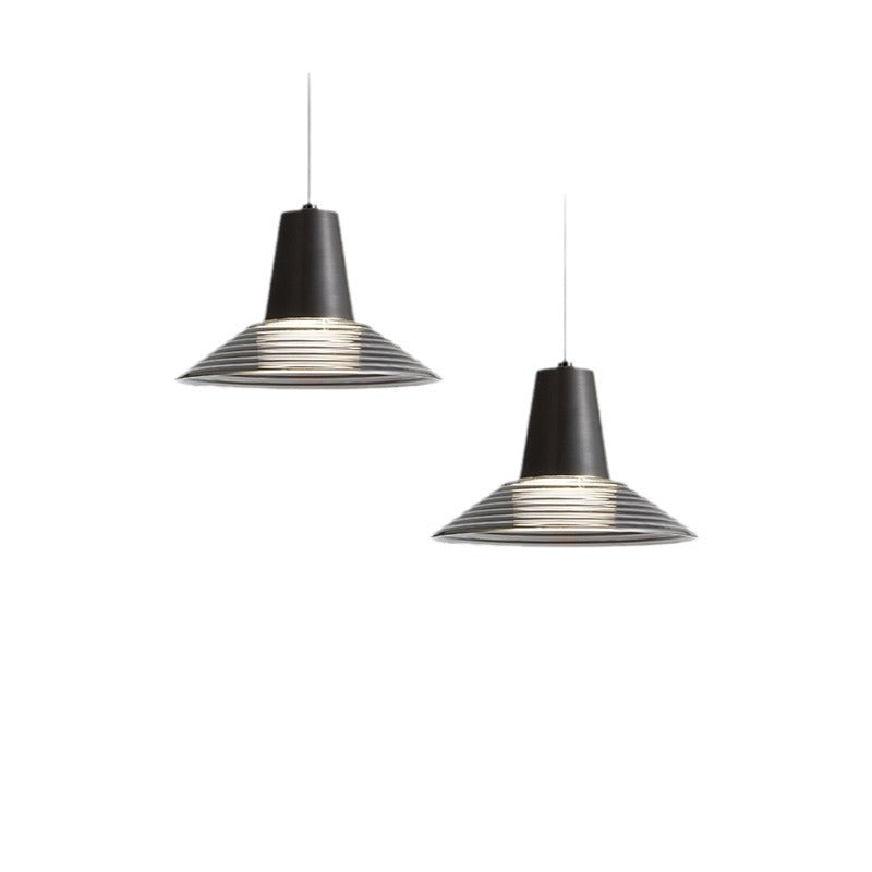 Modern Luxury Cone Shape Glass Brass LED Pendant Light For Living Room