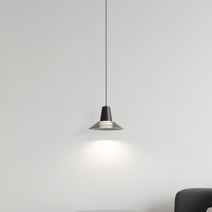 Modern Luxury Cone Shape Glass Brass LED Pendant Light For Living Room