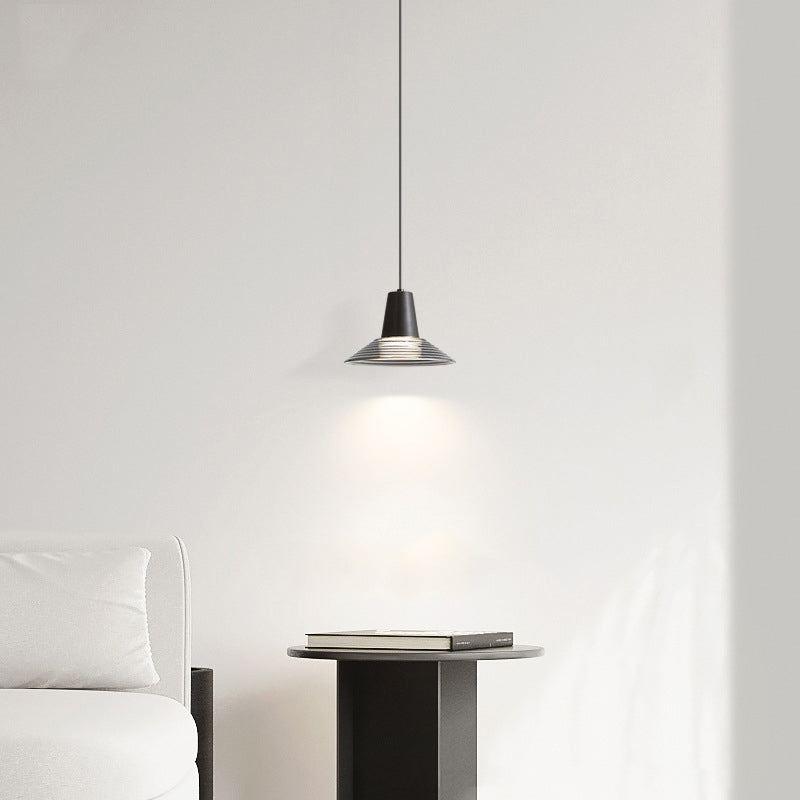 Modern Luxury Cone Shape Glass Brass LED Pendant Light For Living Room