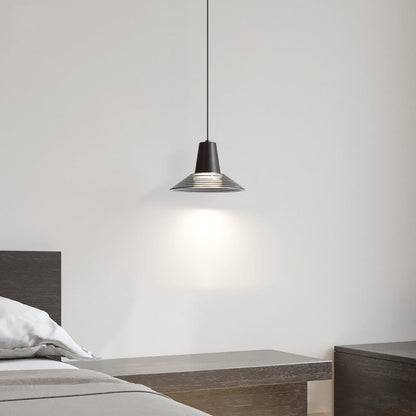Modern Luxury Cone Shape Glass Brass LED Pendant Light For Living Room