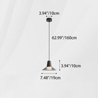 Modern Luxury Cone Shape Glass Brass LED Pendant Light For Living Room