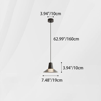 Modern Luxury Cone Shape Glass Brass LED Pendant Light For Living Room