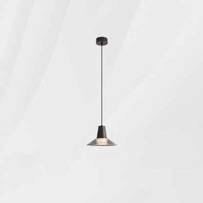 Modern Luxury Cone Shape Glass Brass LED Pendant Light For Living Room