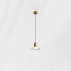 Modern Luxury Cone Shape Glass Brass LED Pendant Light For Living Room