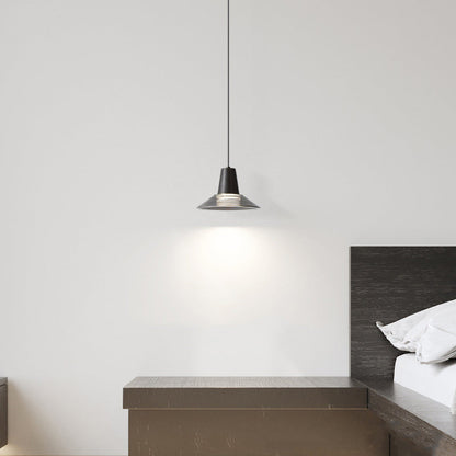 Modern Luxury Cone Shape Glass Brass LED Pendant Light For Living Room