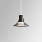 Modern Luxury Cone Shape Glass Brass LED Pendant Light For Living Room