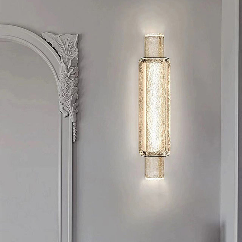 Modern Luxury Bubble Cylinder Iron Glass LED Wall Sconce Lamp For Bedroom