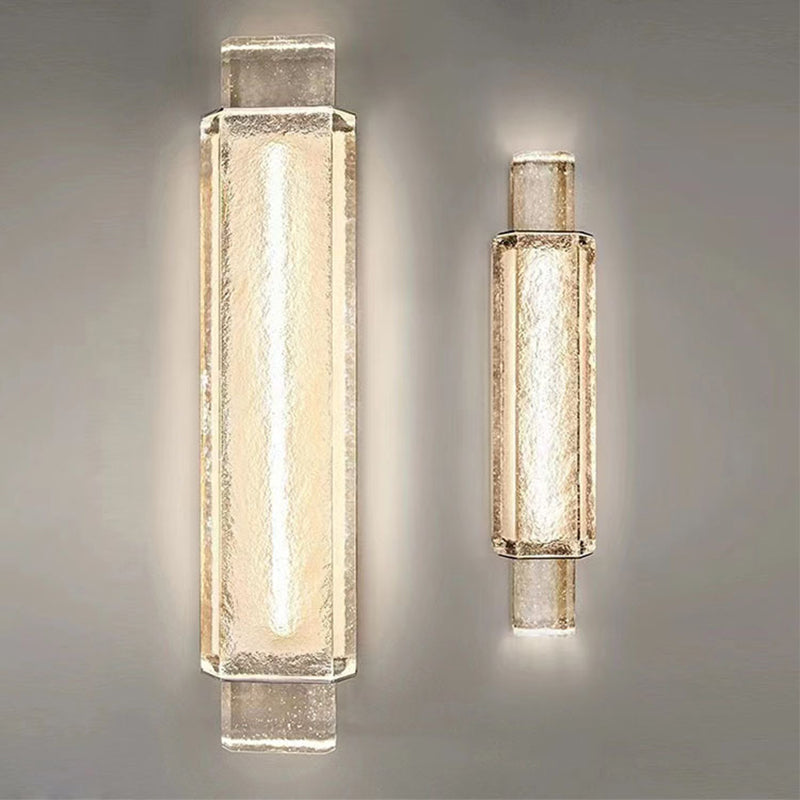 Modern Luxury Bubble Cylinder Iron Glass LED Wall Sconce Lamp For Bedroom