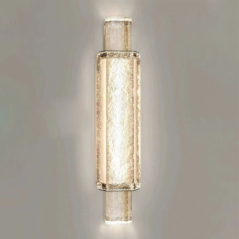 Modern Luxury Bubble Cylinder Iron Glass LED Wall Sconce Lamp For Bedroom