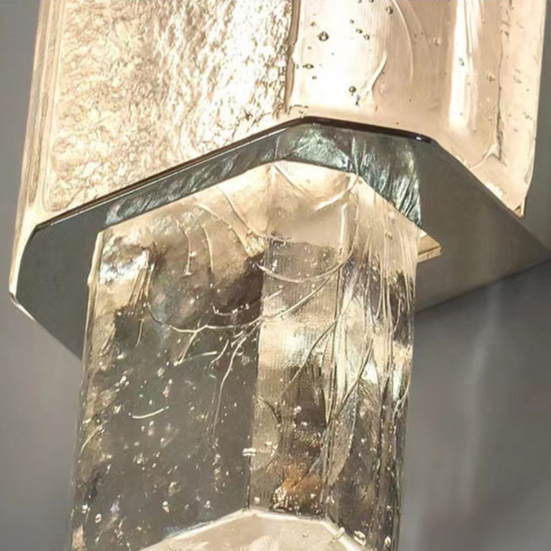Modern Luxury Bubble Cylinder Iron Glass LED Wall Sconce Lamp For Bedroom