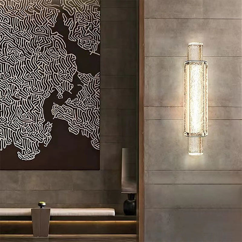 Modern Luxury Bubble Cylinder Iron Glass LED Wall Sconce Lamp For Bedroom