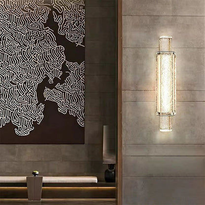 Modern Luxury Bubble Cylinder Iron Glass LED Wall Sconce Lamp For Bedroom